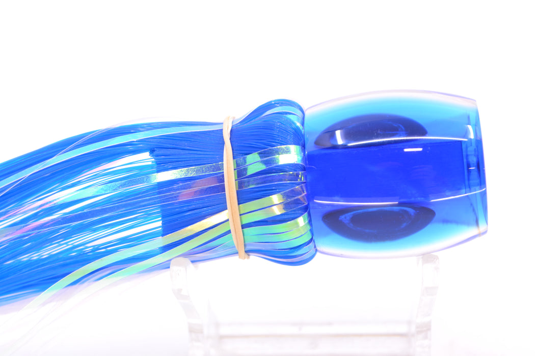 Moyes Lures White MOP Blue Back Small Secret 9" 1.6oz Skirted Blue-White Hair