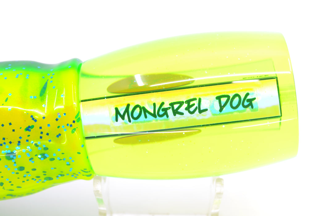 Bonze Lures Fluorescent Green Mirror Red Eyes Mongrel Dog 14" 14oz Skirted Mahi