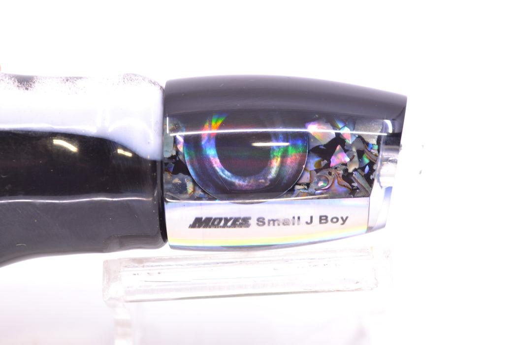 Moyes Lures S&P MOP Black Back Small J-Boy 9" 3.5oz Skirted Black-White