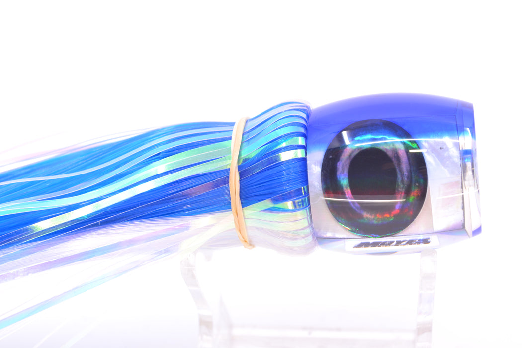 Moyes Lures White MOP Blue Back Small Secret 9" 1.6oz Skirted Blue-White Hair