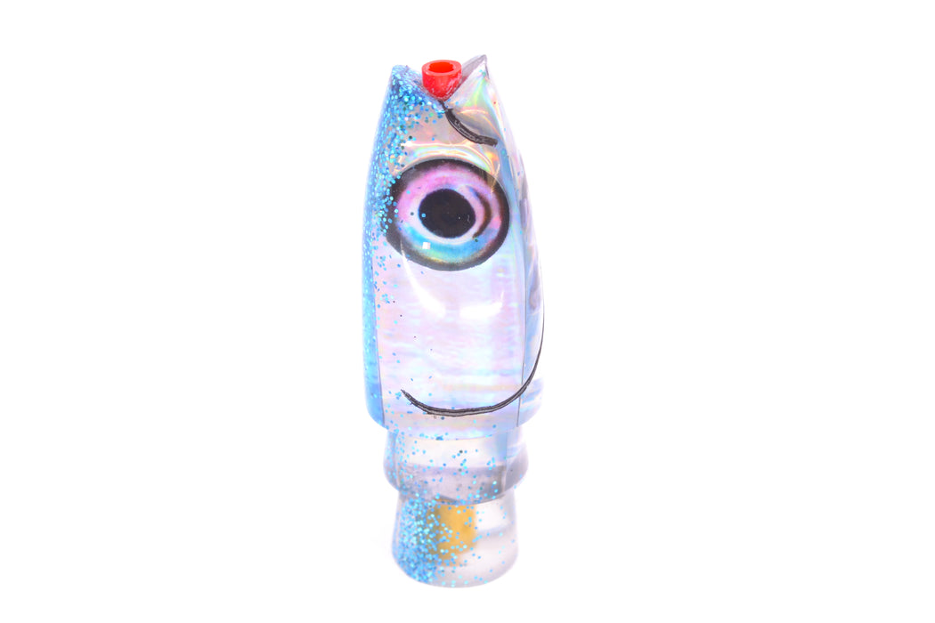 Aloha Lures Silver Rainbow Ice Blue Glitter Back Small Super Ninja 7" 2.7oz