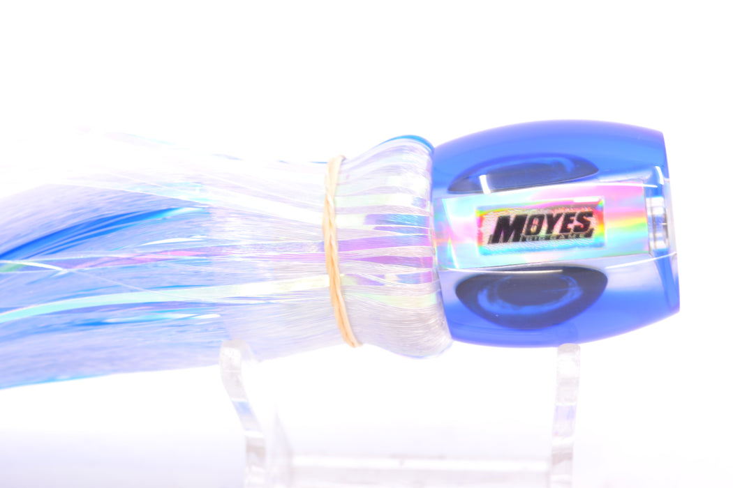 Moyes Lures White MOP Blue Back Small Secret 9" 1.6oz Skirted Blue-White Hair