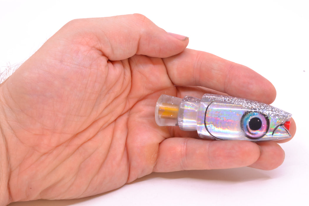 Aloha Lures Silver Rainbow Silver Glitter Back Small Super Ninja 7" 2.7oz