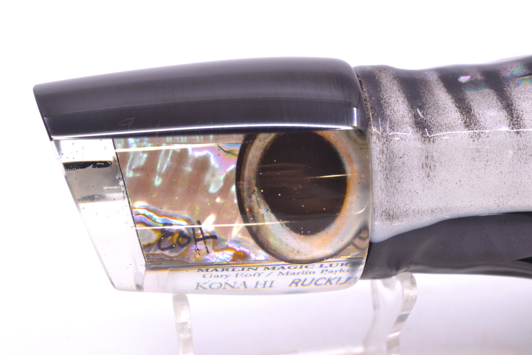 Marlin Magic White Abalone Black Back Taxi Eyes Ruckus 12" 11oz Skirted White Aurora-Black GZE