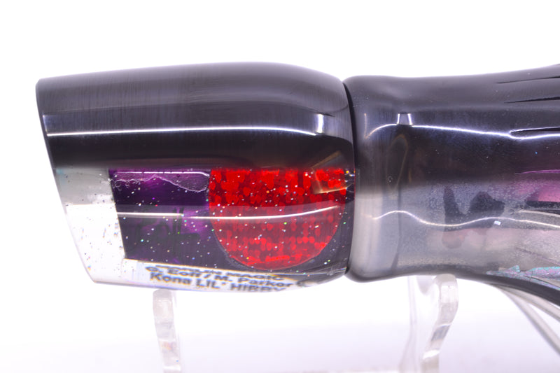 Marlin Magic Lures Purple MOP Black Back Red Eyes Lil Hibby 10" 7.2oz Skirted Skipjack