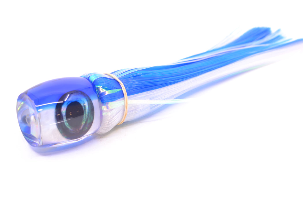 Moyes Lures White MOP Blue Back Small Secret 9" 1.6oz Skirted Blue-White Hair