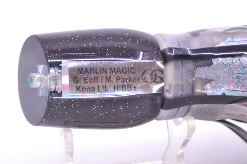 Marlin Magic Lures Purple MOP Black Back Red Eyes Lil Hibby 10" 7.2oz Skirted Skipjack