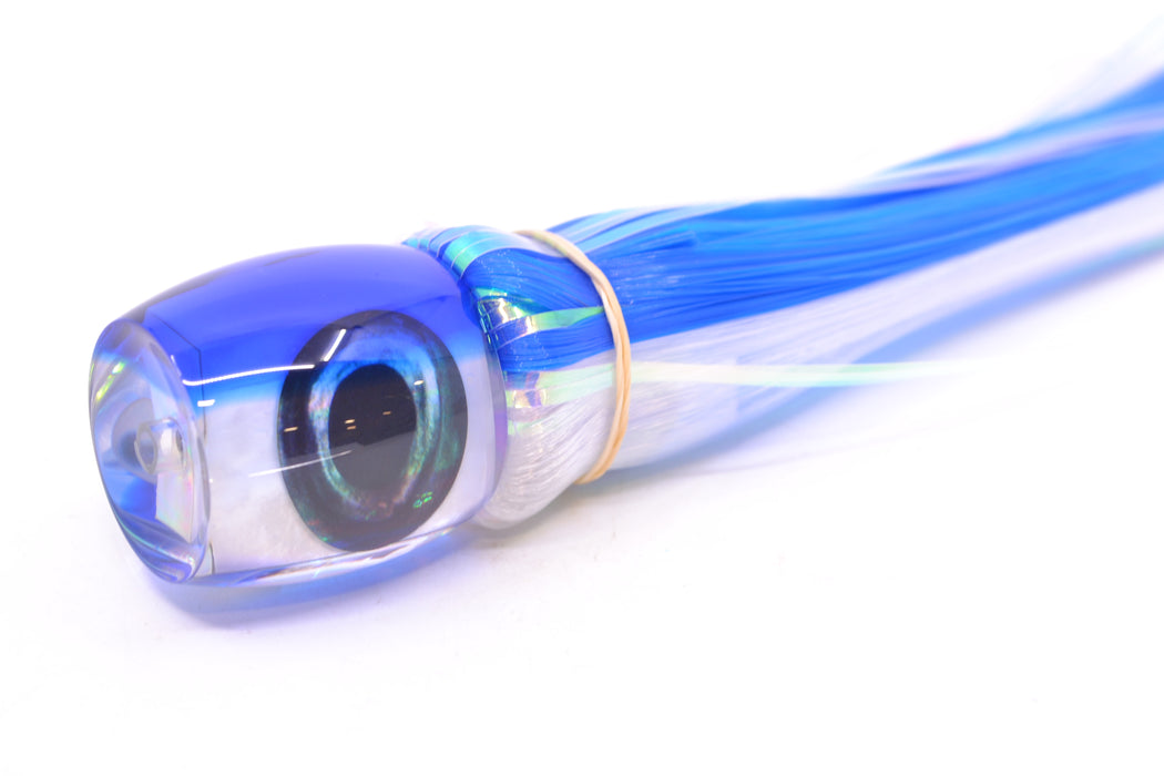 Moyes Lures White MOP Blue Back Small Secret 9" 1.6oz Skirted Blue-White Hair