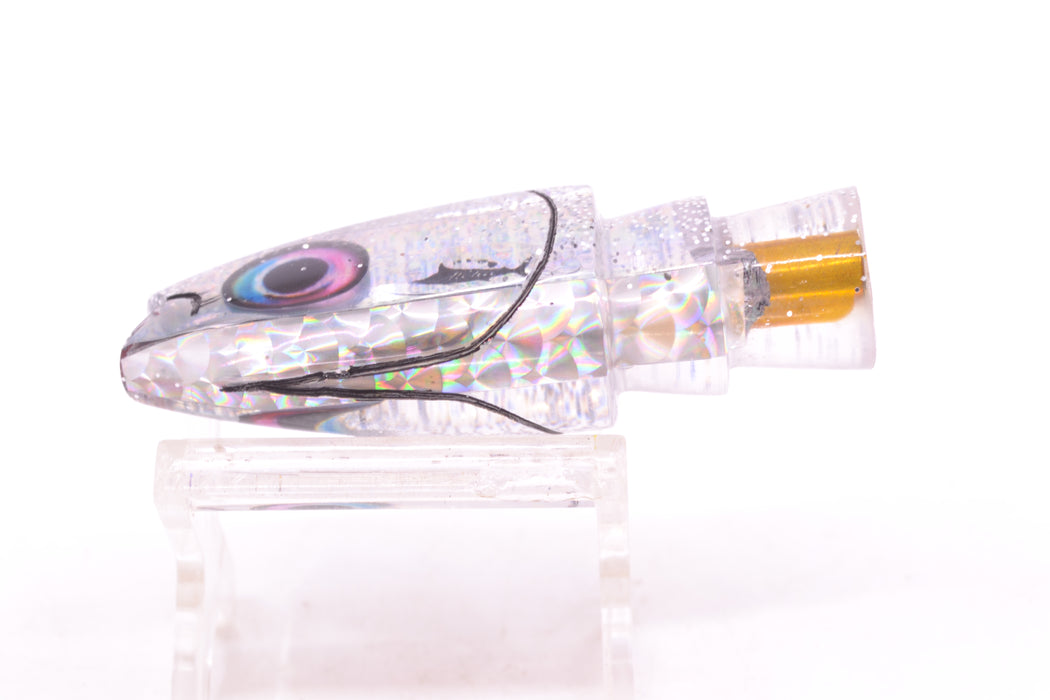 Aloha Lures Silver Rainbow Silver Glitter Back Small Super Ninja 7" 2.7oz