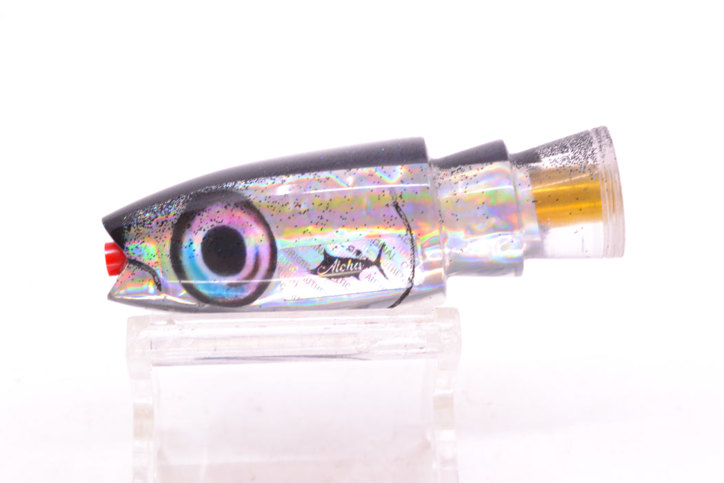 Aloha Lures Silver Rainbow Black Glitter Back Small Super Ninja 7" 2.7oz