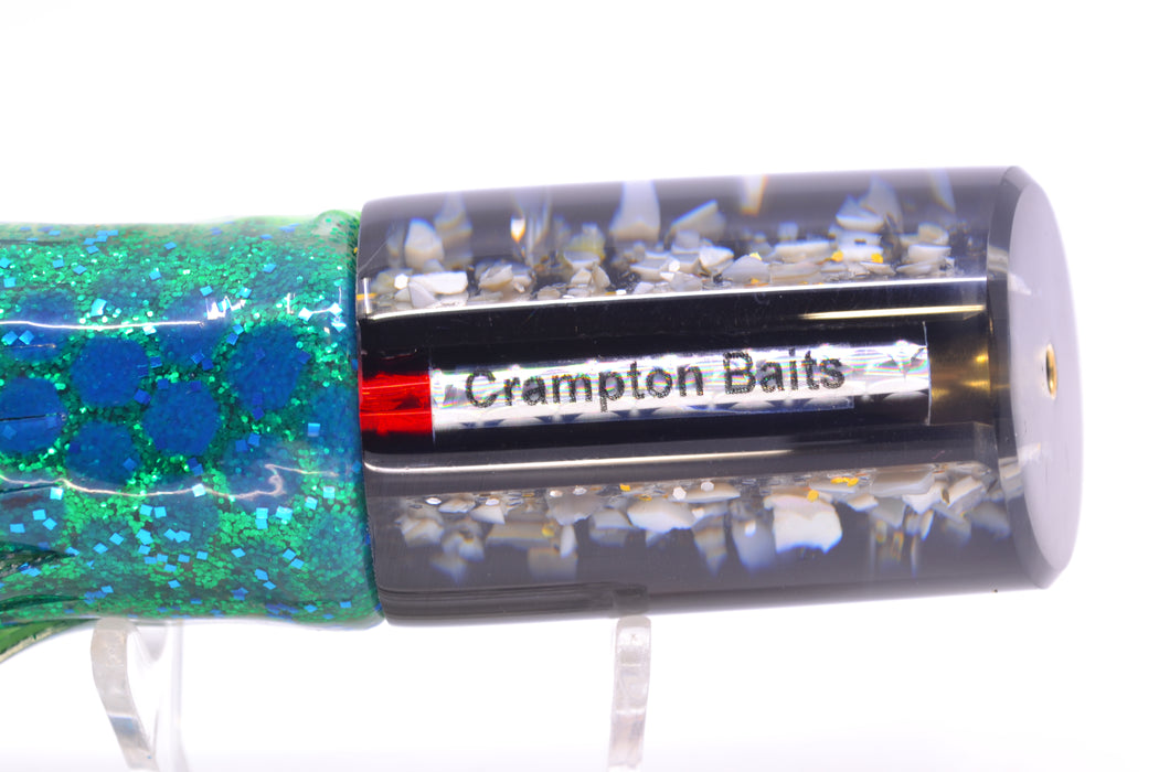 Crampton Baits S&P Black Back 1/4 Tonner 12" 7.3oz Skirted Black Dots-Blue Dots
