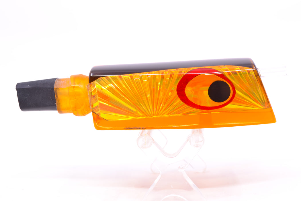 Marlinstar Orange Rainbow Starburst Black-Silver-Red Eyes Medium Tomahawk G4 9"+ 3.4oz GZE