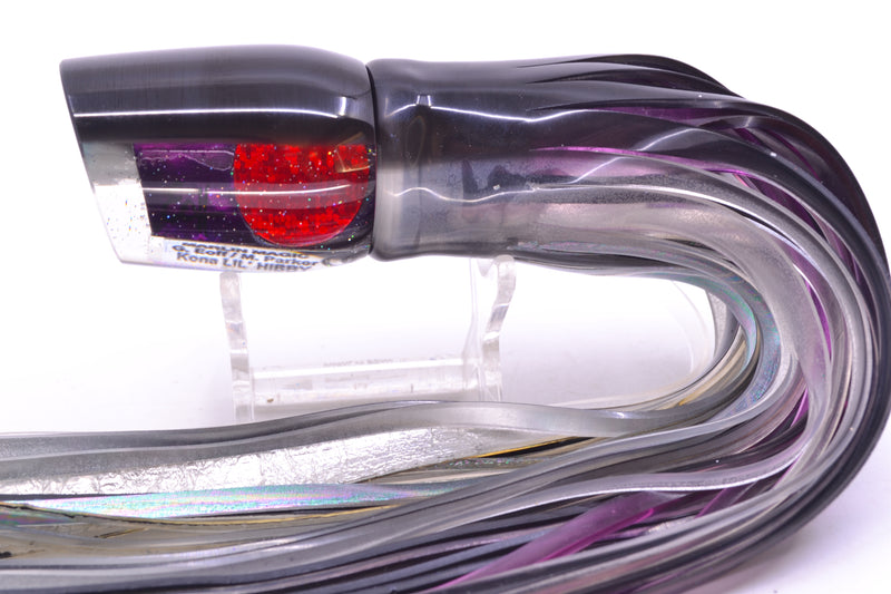 Marlin Magic Lures Purple MOP Black Back Red Eyes Lil Hibby 10" 7.2oz Skirted Skipjack