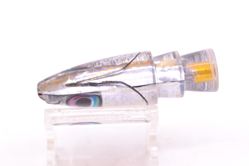 Aloha Lures Silver Rainbow Black Glitter Back Small Super Ninja 7" 2.7oz