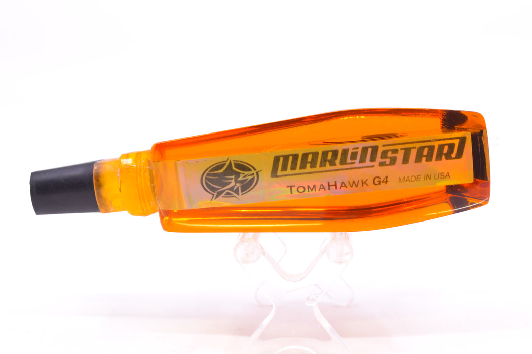Marlinstar Orange Rainbow Starburst Black-Silver-Red Eyes Medium Tomahawk G4 9"+ 3.4oz GZE