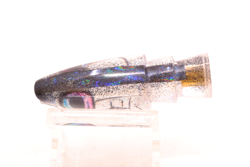 Aloha Lures Silver Rainbow Black Glitter Back Small Super Ninja 7" 2.7oz