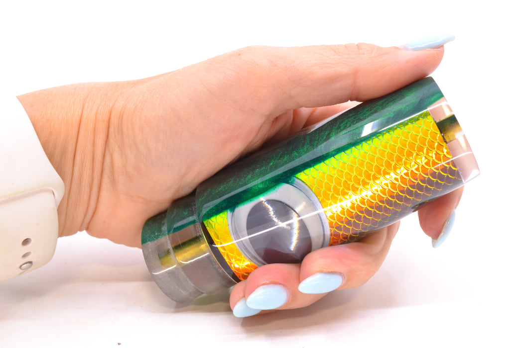 Koya Lures Rainbow Scale Green Back Doll Eyes Hard Head 12" 5.2oz GZE