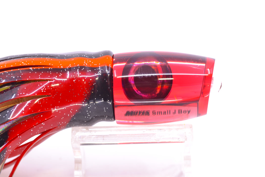 Moyes Lures Red Mirror Small J-Boy 9" 3.5oz Skirted Black-Red-Orange