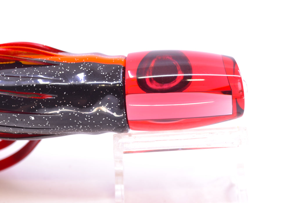 Moyes Lures Red Mirror Small J-Boy 9" 3.5oz Skirted Black-Red-Orange