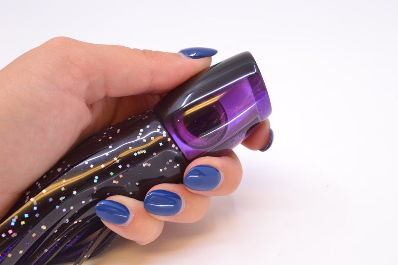 Marlin Magic Purple MOP Black Back Taxi Eyes Small Ruckus 9" 5oz Skirted Black/Purple