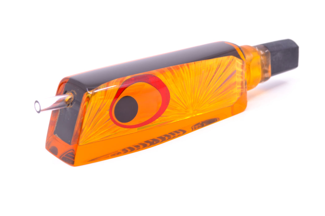 Marlinstar Orange Rainbow Starburst Black-Silver-Red Eyes Medium Tomahawk G4 9"+ 3.4oz GZE