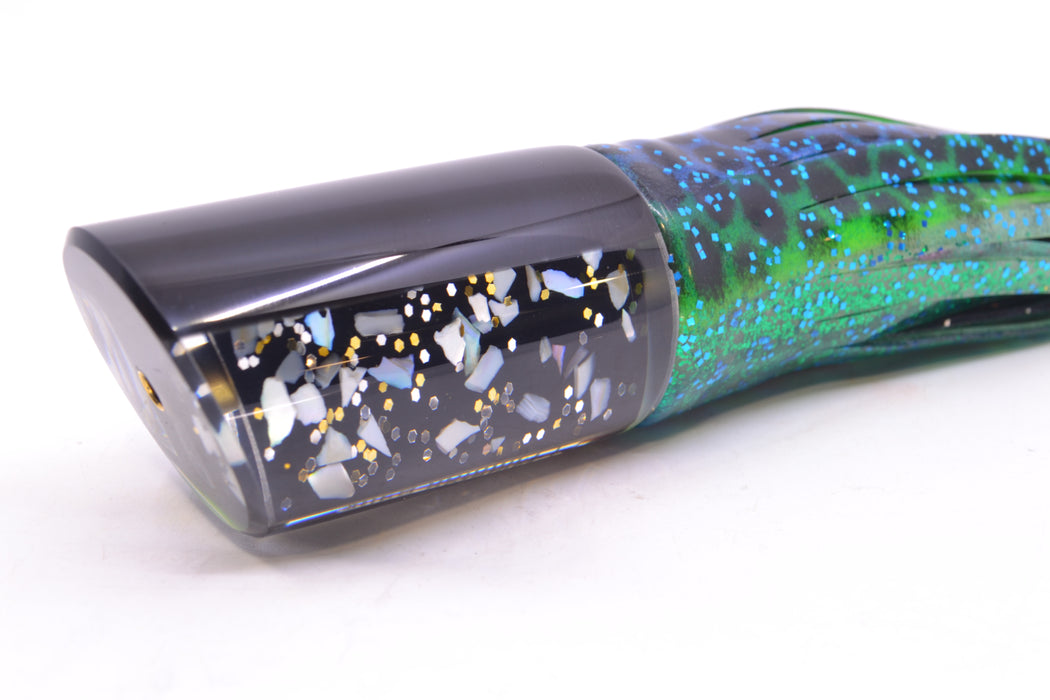 Crampton Baits S&P Black Back 1/4 Tonner 12" 7.3oz Skirted Black Dots-Blue Dots