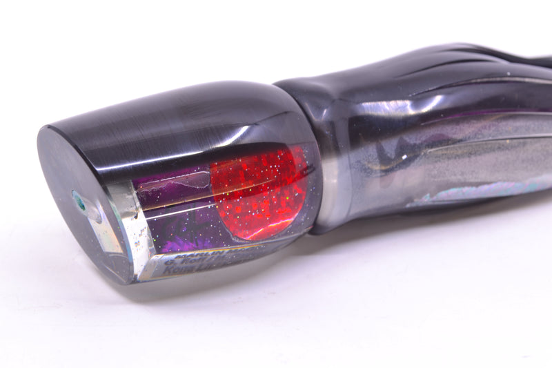 Marlin Magic Lures Purple MOP Black Back Red Eyes Lil Hibby 10" 7.2oz Skirted Skipjack