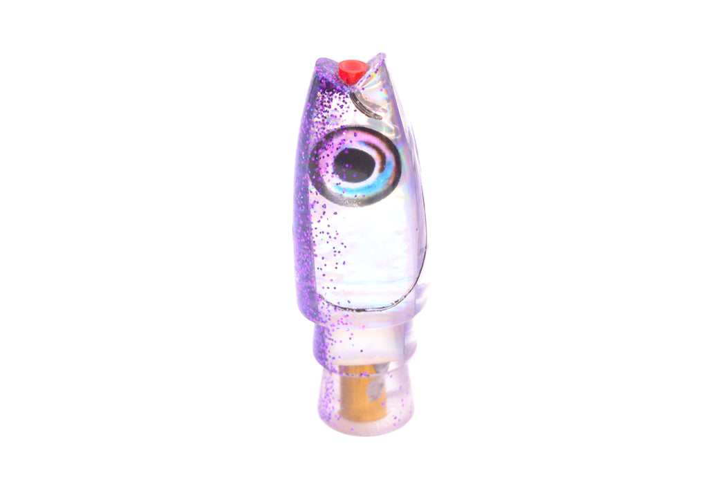 Aloha Lures Silver Rainbow Purple Glitter Back Small Super Ninja 7" 2.7oz