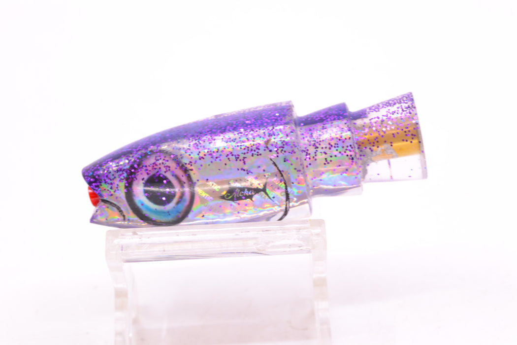 Aloha Lures Silver Rainbow Purple Glitter Back Small Super Ninja 7" 2.7oz