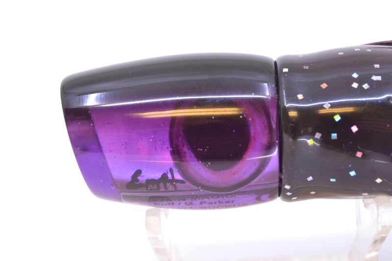 Marlin Magic Purple MOP Black Back Taxi Eyes Small Ruckus 9" 5oz Skirted Black/Purple