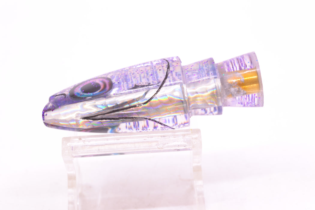 Aloha Lures Silver Rainbow Purple Glitter Back Small Super Ninja 7" 2.7oz