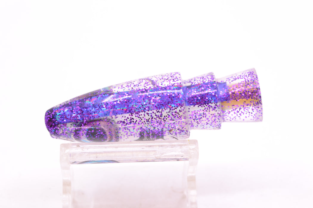 Aloha Lures Silver Rainbow Purple Glitter Back Small Super Ninja 7" 2.7oz