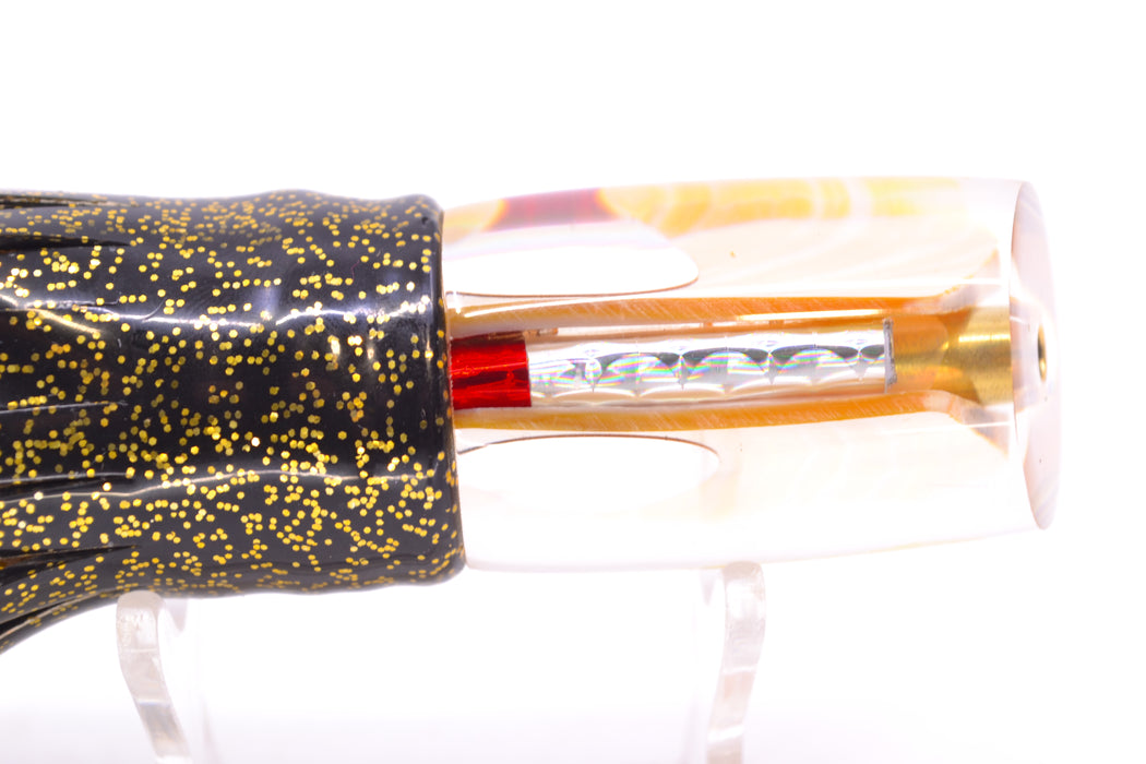 Crampton Baits Real Golden MOP Red Eyes Mini HoG 9" 4oz Skirted Black