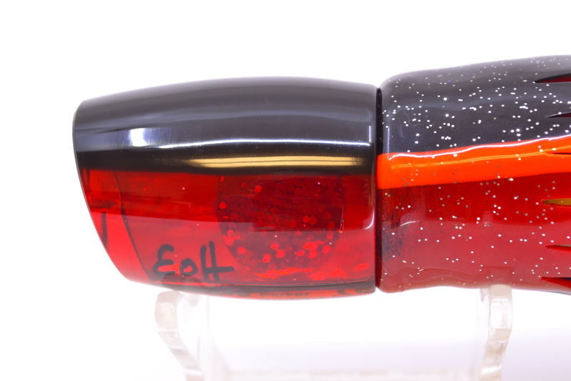 Marlin Magic Red Awabi Black Back Red Eyes Small Ruckus 9" 5oz Skirted Black-Orange-Red