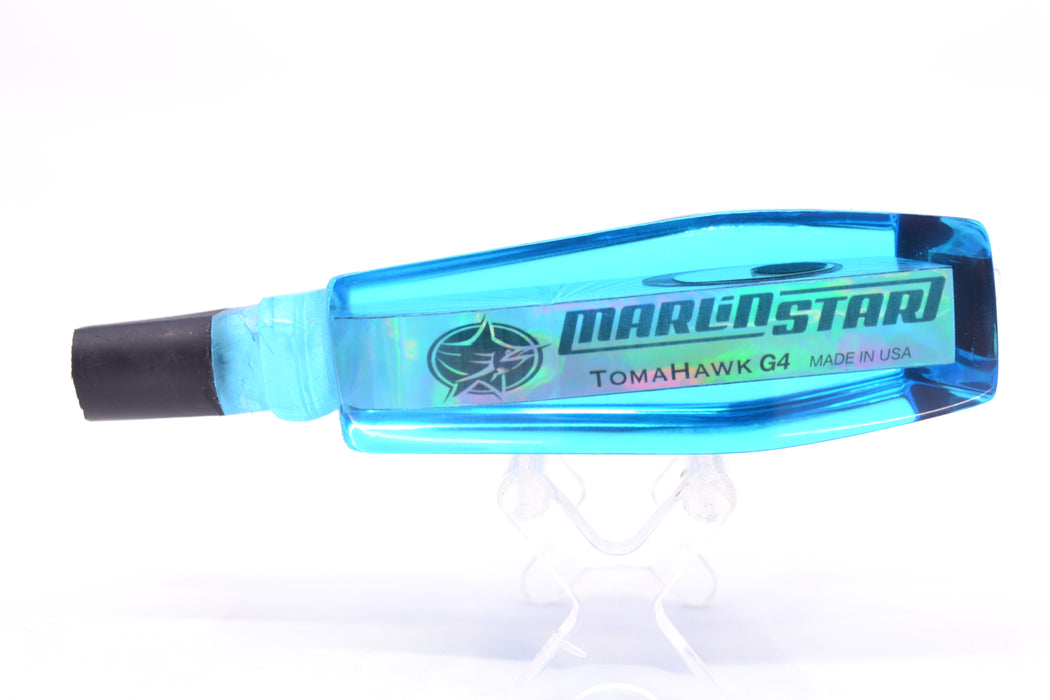 Marlinstar Ice Blue Rainbow Starburst Black-Silver-Red Eyes Medium Tomahawk G4 9"+ 3.4oz GZE