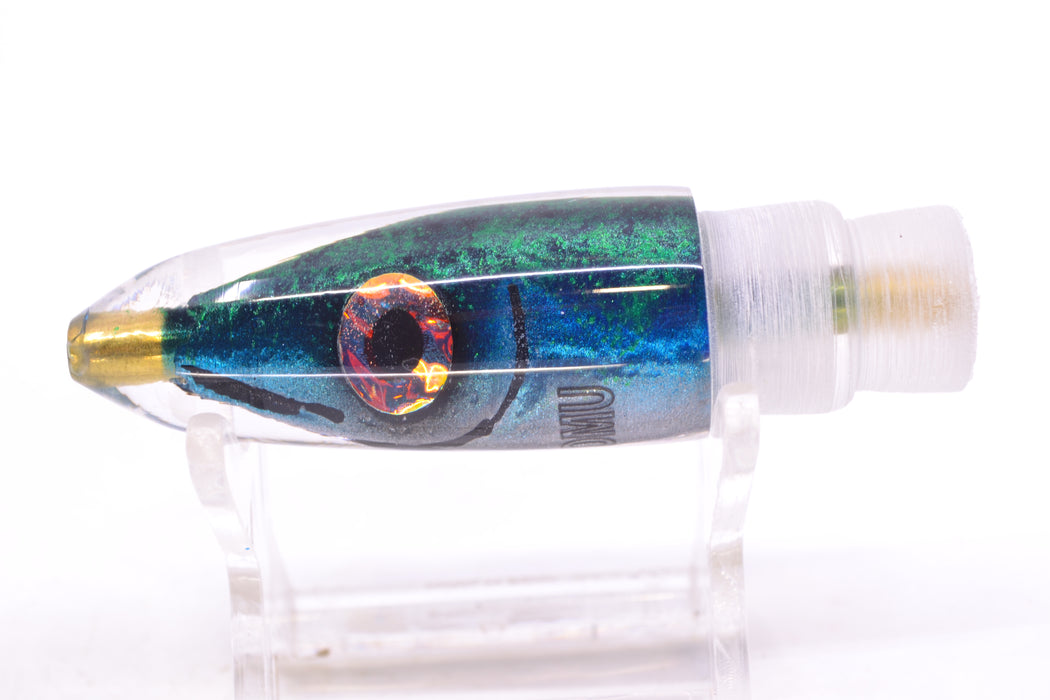 Tsutomu Lures Black/Green-Blue-Silver Fish Head Poke Bullet 6" 2.2oz GZE