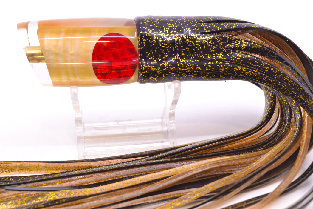 Crampton Baits Real Golden MOP Red Eyes Mini HoG 9" 4oz Skirted Black
