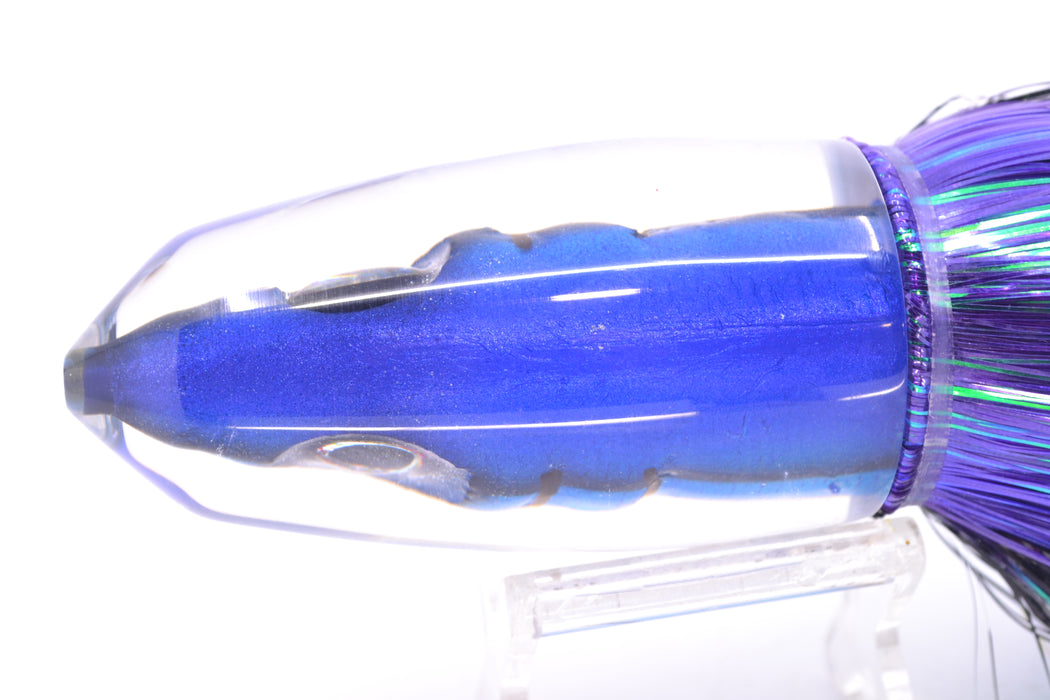 Tsutomu Lures "Hardline Aku" Fish Head Benchmark Bullet 12" 8oz EZ Flash Purple-Black-White