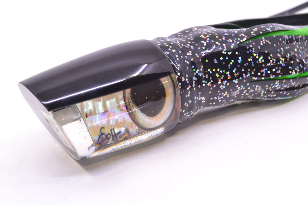 Marlin Magic White Abalone Black Back Taxi Eyes Ruckus 12" 11oz Skirted Black/Green GZE