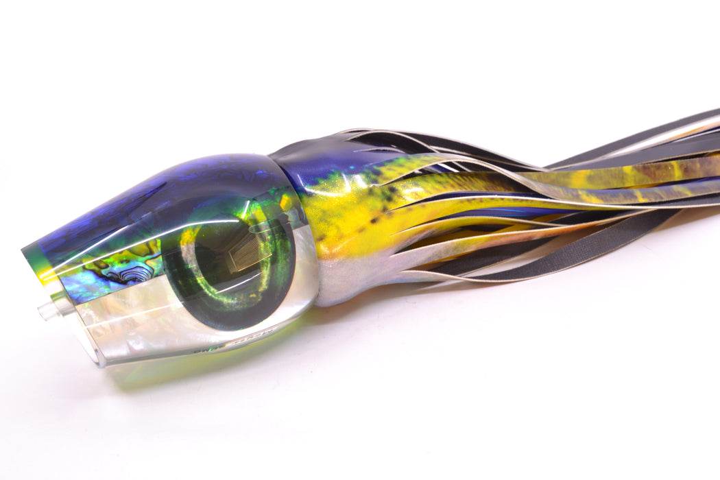 Moyes Lures Yellowfin Paua-MOP Blue-Yellow Back Sumo Teaser 26.3oz FT Vinyl *DEFECT* GZE