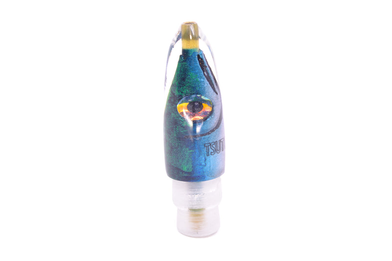 Tsutomu Lures Black/Green-Blue-Silver Fish Head Poke Bullet 6" 2.2oz
