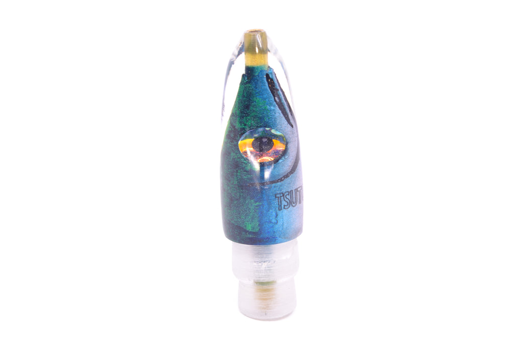 Tsutomu Lures Black/Green-Blue-Silver Fish Head Poke Bullet 6" 2.2oz GZE