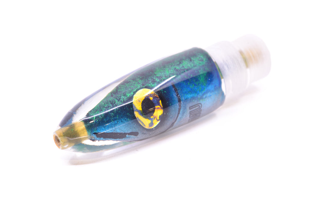 Tsutomu Lures Black/Green-Blue-Silver Fish Head Poke Bullet 6" 2.2oz GZE