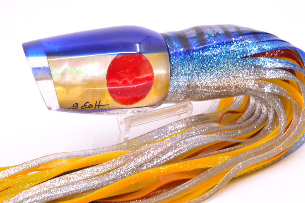 Marlin Magic Golden MOP Blue Back Red Eyes Captain's Choice 14" 12.5oz Skirted Blue Aurora