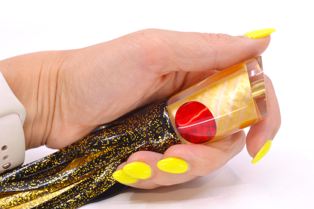 Crampton Baits Real Golden MOP Red Eyes Mini HoG 9" 4oz Skirted Black