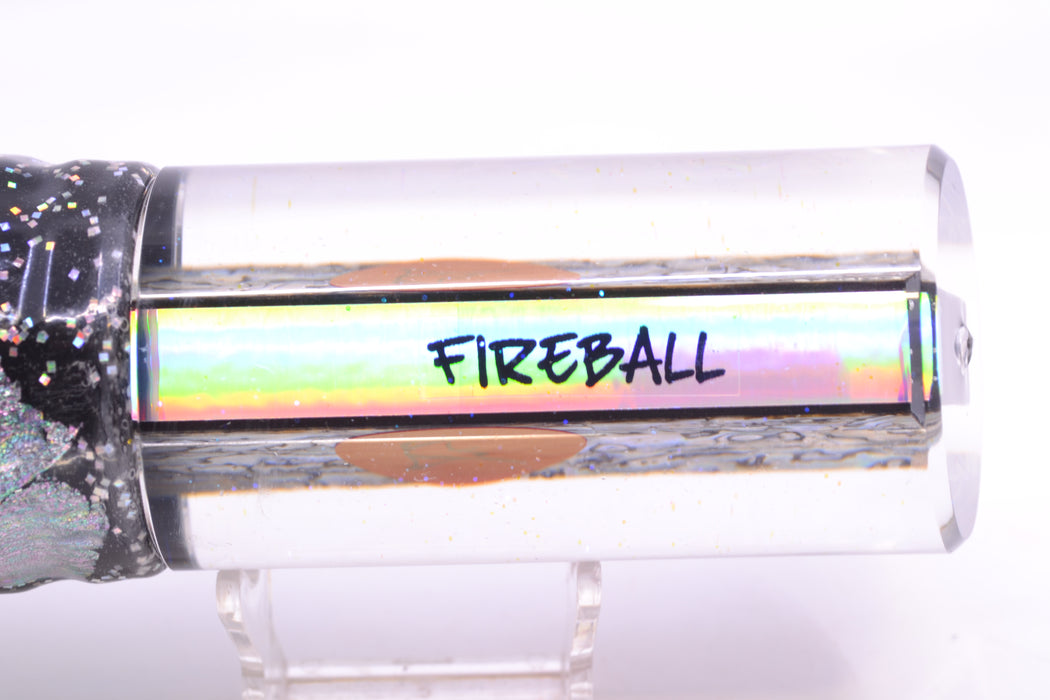 Bonze Lures Paua Shell Red Eyes Fireball 16" 19.5oz Skirted Black Aurora