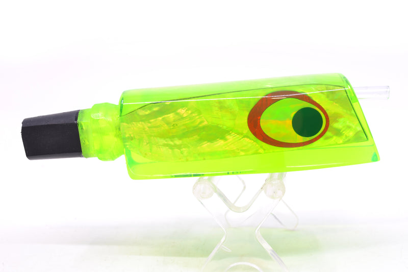 Marlinstar Chartreuse MOP Black-Silver-Red Eyes Medium Tomahawk G4 9"+ 3.4oz