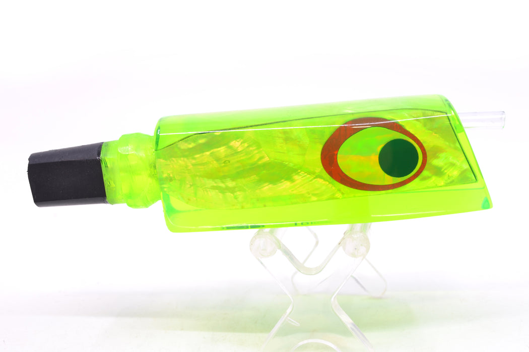 Marlinstar Chartreuse MOP Black-Silver-Red Eyes Medium Tomahawk G4 9"+ 3.4oz GZE