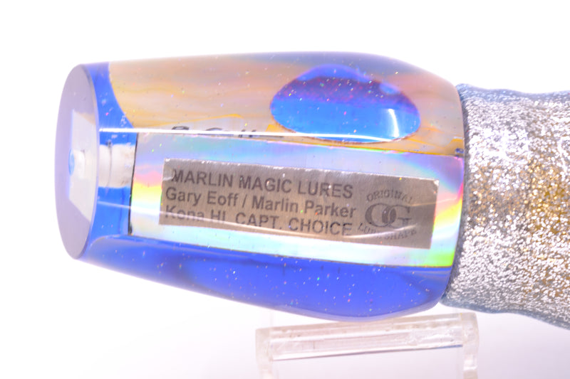 Marlin Magic Golden MOP Blue Back Red Eyes Captain's Choice 14" 12.5oz Skirted Blue Aurora