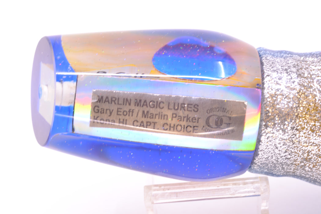 Marlin Magic Golden MOP Blue Back Red Eyes Captain's Choice 14" 12.5oz Skirted Blue Aurora